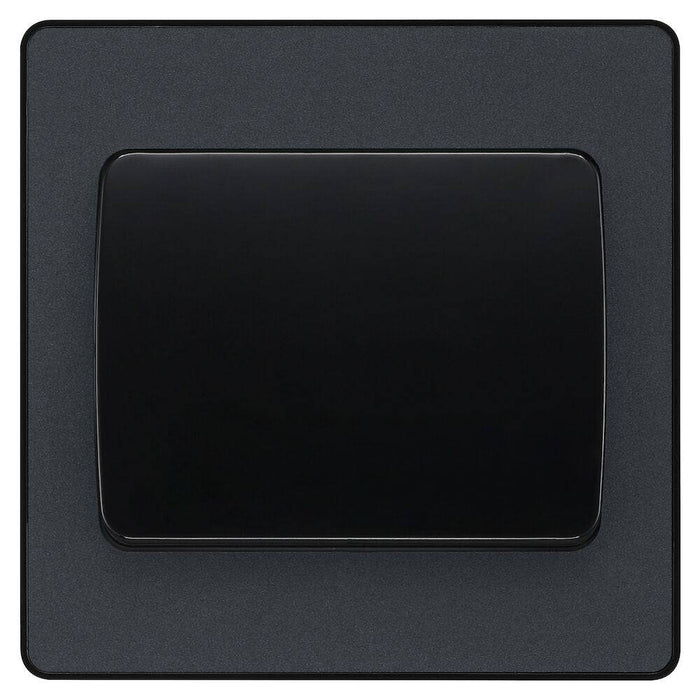 BG Evolve Matt Grey 1G 2W Wide Rocker Light Switch PCDMG12WB Available from RS Electrical Supplies