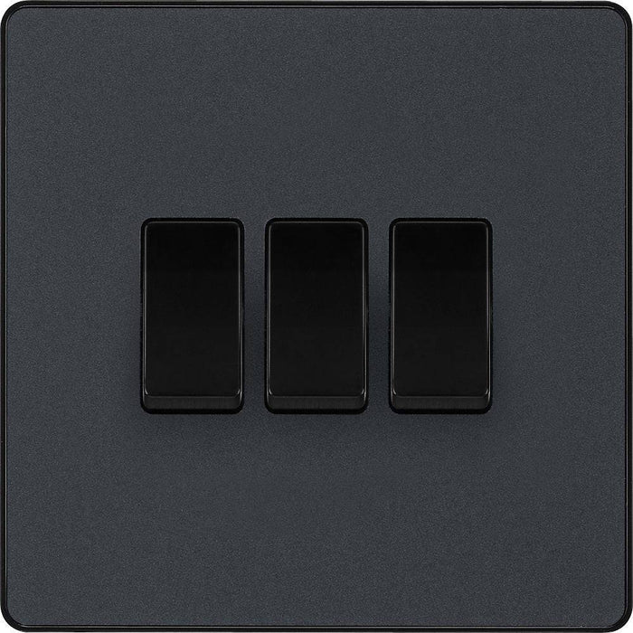 BG Evolve Matt Grey 3G 2W Light Switch PCDMG43B Available from RS Electrical Supplies