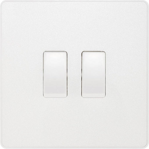 BG Evolve Pearl White 2G 2W Light Switch PCDCL42W Available from RS Electrical Supplies