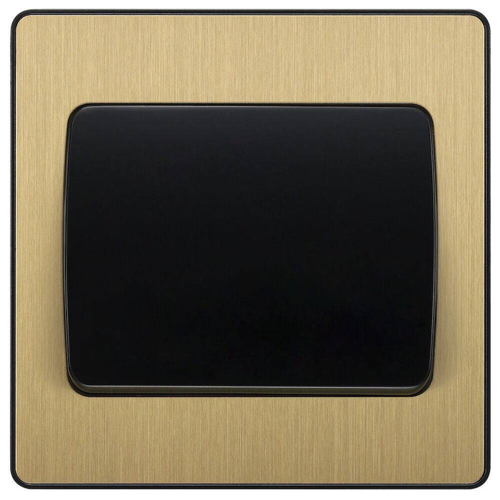 BG Evolve Satin Brass 1G 2W Wide Rocker Light Switch PCDSB12WB Available from RS Electrical Supplies