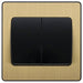 BG Evolve Satin Brass 2G 2W Wide Rocker Light Switch PCDSB42WB Available from RS Electrical Supplies