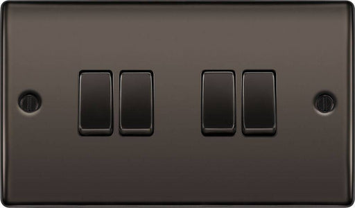 BG Nexus Metal Black Nickel 4G 2W Light Switch NBN44 Available from RS Electrical Supplies