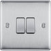 BG Nexus Metal Brushed Steel 2G 2W Light Switch NBS42 Available from RS Electrical Supplies