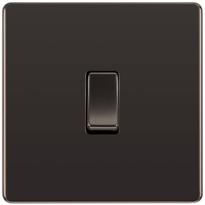 BG Nexus Screwless Black Nickel 1G 2W Light Switch FBN12 Available from RS Electrical Supplies