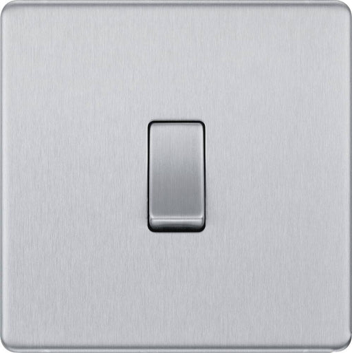 BG Nexus Screwless Brushed Steel 1G 2W Light Switch FBS12 Available from RS Electrical Supplies