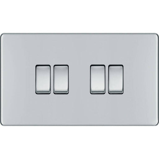 BG Nexus Screwless Polished Chrome 4G 2W Light Switch FPC44 Available from RS Electrical Supplies