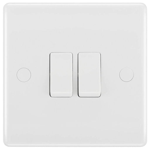BG White Moulded 2G 2W Light Switch 842 Available from RS Electrical Supplies