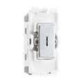 BG Electrical Polished Chrome 20AX 2 Way Key Grid Switch RPC12KY Available from RS Electrical Supplies