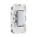 BG Electrical Polished Chrome 20AX 2 Way Single Pole Centre Off Grid Switch RPC12C Available from RS Electrical Supplies