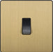 BG Evolve Satin Brass 10A Retractive Press Switch PCDSB14B Available from RS Electrical Supplies