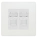 BG Evolve Pearl White Double RJ45 Cat6 Data Outlet PCDCLRJ4526W Available from RS Electrical Supplies