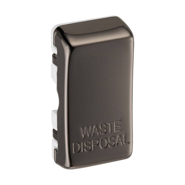 BG Grid Black Nickel Engraved 'Waste Disposal' Rocker RRWDISBN Available from RS Electrical Supplies