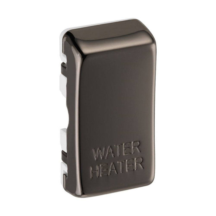 BG Grid Black Nickel Engraved 'Water Heater' Rocker RRWHBN Available from RS Electrical Supplies