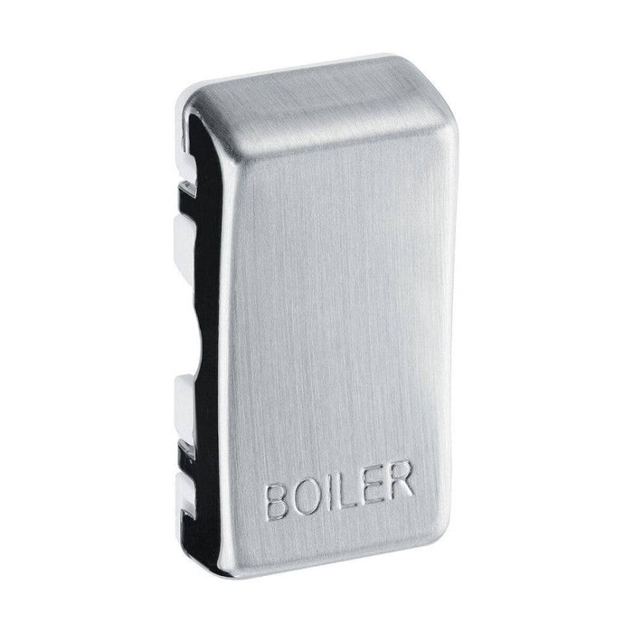 BG Grid Brushed Steel Engraved 'Boiler' Rocker RRBLBS Available from RS Electrical Supplies