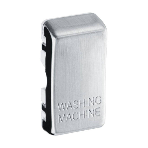 BG Grid Brushed Steel Engraved 'Washing Machine' Rocker RRWMBS Available from RS Electrical Supplies
