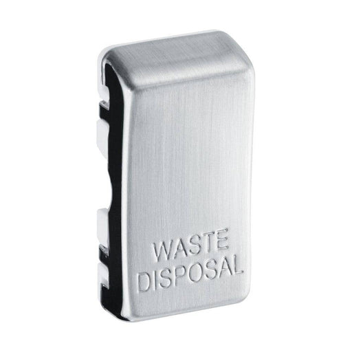 BG Grid Brushed Steel Engraved 'Waste Disposal' Rocker RRWDISBS Available from RS Electrical Supplies