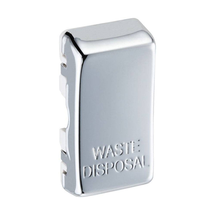 BG Polished Chrome Grid Engraved 'Waste Disposal' Rocker RRWDISPC Available from RS Electrical Supplies