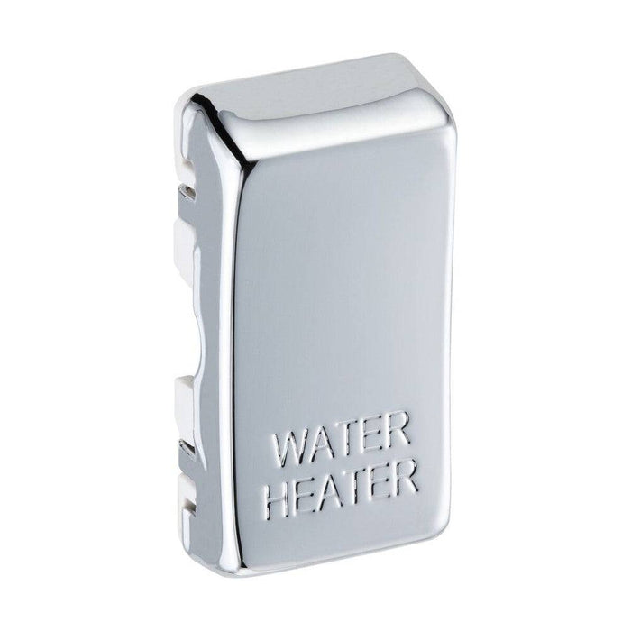 BG Polished Chrome Grid Engraved 'Water Heater' Rocker RRWHPC Available from RS Electrical Supplies