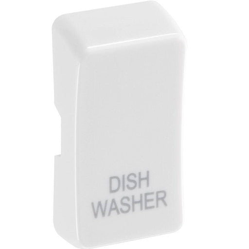 BG White Moulded PVC Engraved Dishwasher Grid Rocker Cap RRDWW Available from RS Electrical Supplies