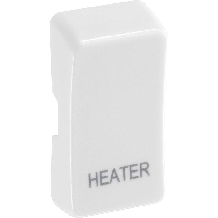 BG White Moulded PVC Engraved Heater Grid Rocker Cap RRHTW Available from RS Electrical Supplies
