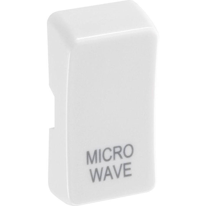 BG White Moulded PVC Engraved Microwave Grid Rocker Cap RRMWW Available from RS Electrical Supplies
