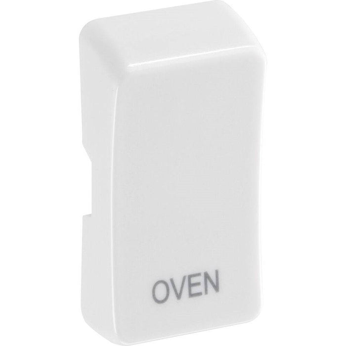 BG White Moulded PVC Engraved Oven Grid Rocker Cap RROVW Available from RS Electrical Supplies