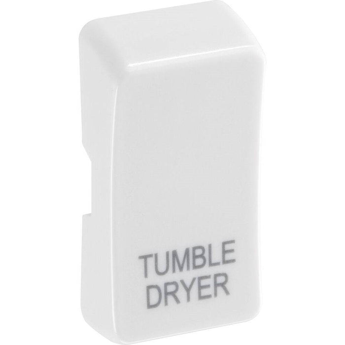 BG White Moulded PVC Engraved Tumble Dryer Grid Rocker Cap RRTDW Available from RS Electrical Supplies