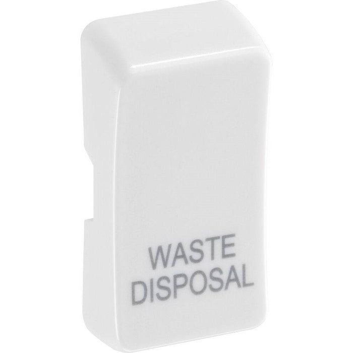 BG White Moulded PVC Engraved Waste Disposal Grid Rocker Cap RRWDISW Available from RS Electrical Supplies