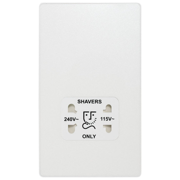 BG Evolve Pearl White Dual Voltage Shaver Socket PCDCL20W Available from RS Electrical Supplies