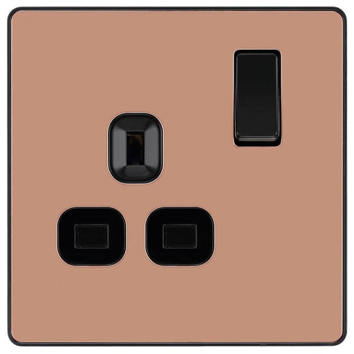 BG Evolve Polished Copper 13A Single Socket PCDCP21B Available from RS Electrical Supplies