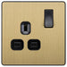 BG Evolve Satin Brass 13A Single Socket PCDSB21B Available from RS Electrical Supplies
