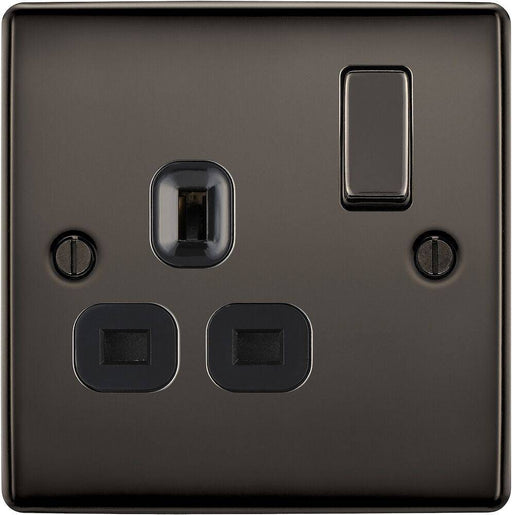 BG Nexus Metal Black Nickel 13A Single Socket NBN21B Available from RS Electrical Supplies