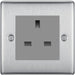 BG Nexus Metal Brushed Steel 13A Unswitched Socket NBSUSSG Available from RS Electrical Supplies