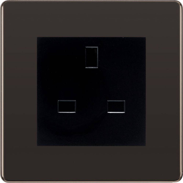 BG Nexus Screwless Black Nickel 13A Unswitched Socket FBNUSSB Available from RS Electrical Supplies