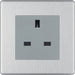 BG Nexus Screwless Brushed Steel 13A Unswitched Socket FBSUSSG Available from RS Electrical Supplies