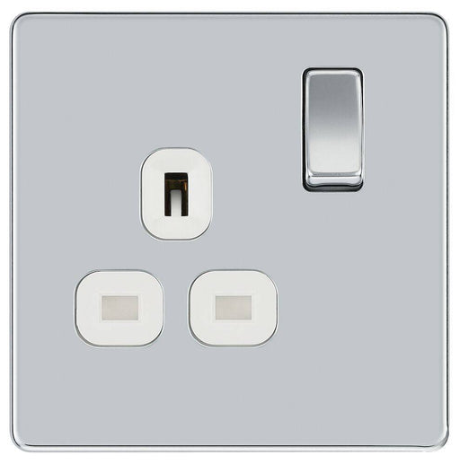 BG Nexus Screwless Polished Chrome 13A Single Socket FPC21W Available from RS Electrical Supplies
