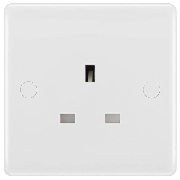 BG White Moulded 13A Unswitched Single Socket 823 Available from RS Electrical Supplies