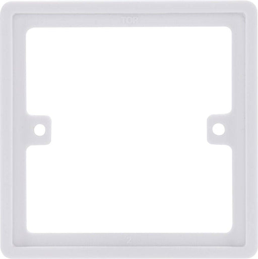 BG White Moulded 1G Spacer Plate 817 Available from RS Electrical Supplies