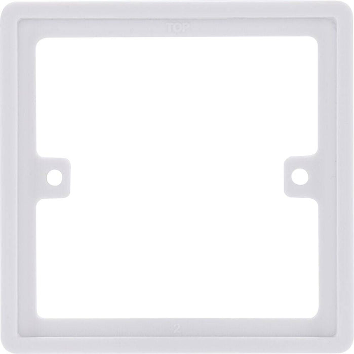 BG White Moulded 1G Spacer Plate 817 Available from RS Electrical Supplies