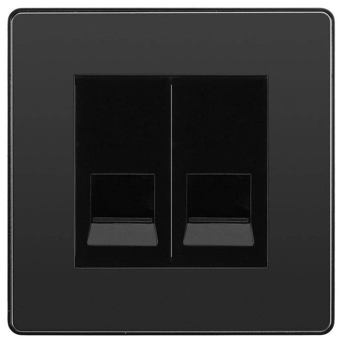 BG Evolve Black Chrome Double Master Telephone Socket PCDBCBTM2B Available from RS Electrical Supplies