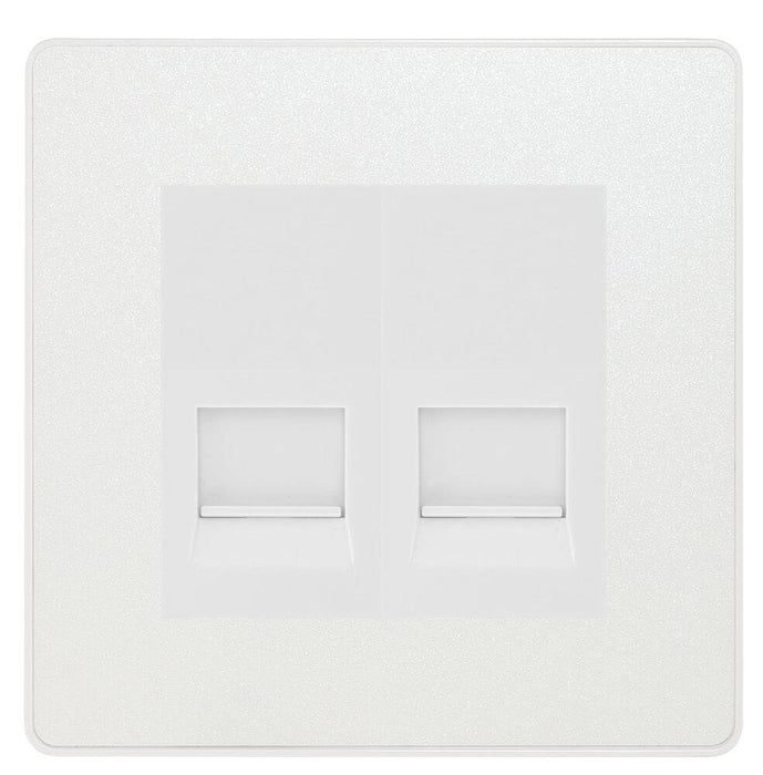 BG Evolve Pearl White Double Master Telephone Socket PCDCLBTM2W Available from RS Electrical Supplies