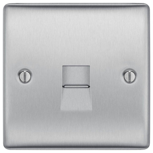 BG Nexus Metal Brushed Steel Master Telephone Socket NBSBTM1 Available from RS Electrical Supplies