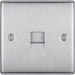 BG Nexus Metal Brushed Steel Secondary Telephone Socket NBSBTS1 Available from RS Electrical Supplies
