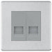 BG Nexus Screwless Brushed Steel Double Master Telephone Socket FBSBTM2 Available from RS Electrical Supplies