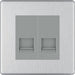 BG Nexus Screwless Brushed Steel Double Secondary Telephone Socket FBSBTS2 Available from RS Electrical Supplies