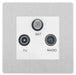 BG Evolve Brushed Steel TV/FM/SAT Socket PCDBSTRIW Available from RS Electrical Supplies