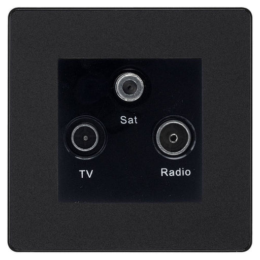 BG Evolve Matt Black TV/FM/SAT Socket PCDMBTRIB Available from RS Electrical Supplies