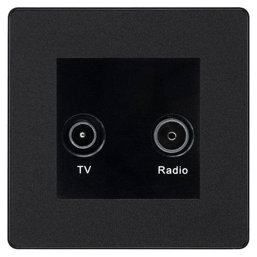 BG Evolve Matt Black TV & FM Socket PCDMBTVFMB Available from RS Electrical Supplies