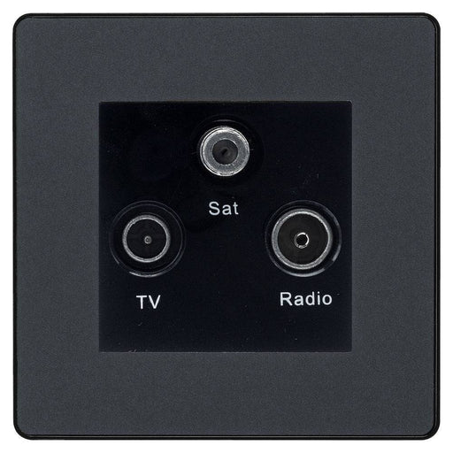 BG Evolve Matt Grey TV/FM/SAT Socket PCDMGTRIB Available from RS Electrical Supplies
