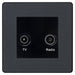 BG Evolve Matt Grey TV & FM Socket PCDMGTVFMB Available from RS Electrical Supplies